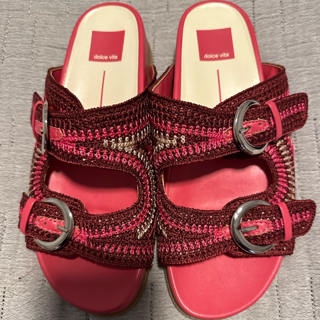Dolce Vita Ralli Pink Multi Knit Sandal Size 8